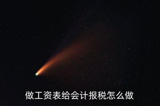 做工資表給會計(jì)報(bào)稅怎么做