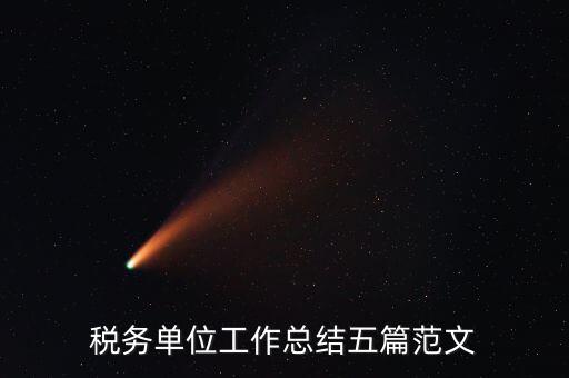 稅務單位工作總結五篇范文