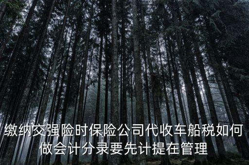 繳納交強(qiáng)險(xiǎn)時(shí)保險(xiǎn)公司代收車船稅如何做會計(jì)分錄要先計(jì)提在管理
