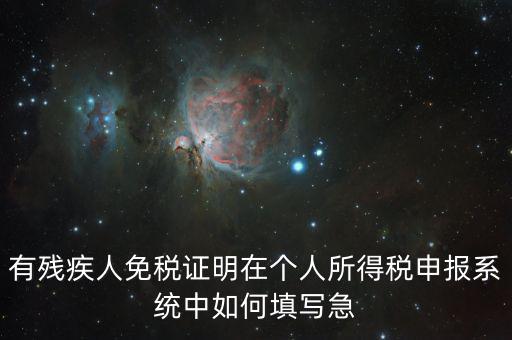 殘疾人個稅如何申報(bào)，有殘疾人免稅證明在個人所得稅申報(bào)系統(tǒng)中如何填寫急