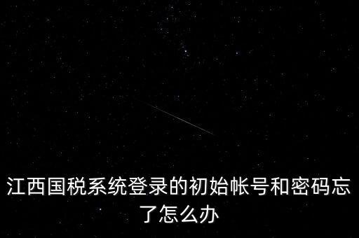 江西國稅系統(tǒng)登錄的初始帳號(hào)和密碼忘了怎么辦