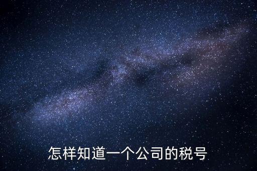 怎樣知道一個(gè)公司的稅號
