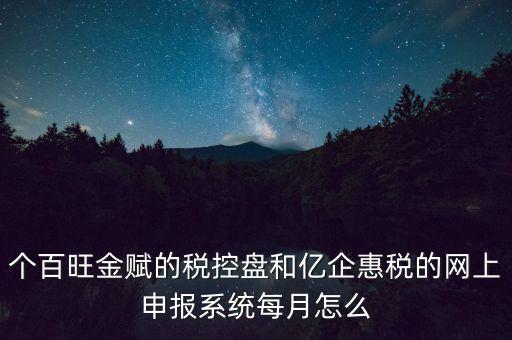 個百旺金賦的稅控盤和億企惠稅的網上申報系統(tǒng)每月怎么