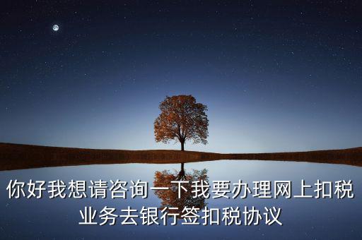 你好我想請咨詢一下我要辦理網上扣稅業(yè)務去銀行簽扣稅協(xié)議