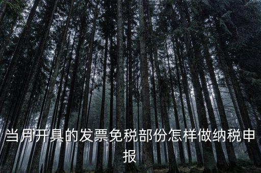 免稅和納稅如何申報(bào)，當(dāng)月開具的發(fā)票免稅部份怎樣做納稅申報(bào)