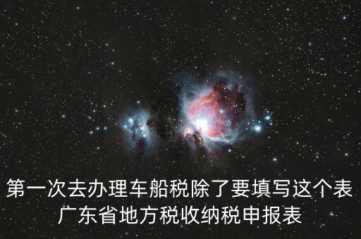 第一次去辦理車(chē)船稅除了要填寫(xiě)這個(gè)表廣東省地方稅收納稅申報(bào)表