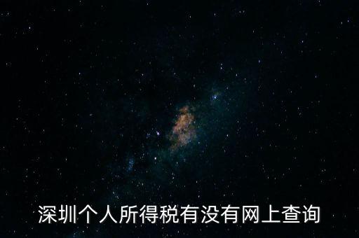 深圳個(gè)人所得稅有沒(méi)有網(wǎng)上查詢(xún)
