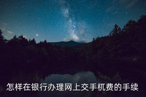 如何網(wǎng)上申請(qǐng)代扣代繳手續(xù)費(fèi)，怎樣在銀行辦理網(wǎng)上交手杌費(fèi)的手續(xù)
