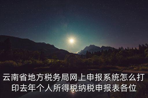 云南稅局如何查詢打印納稅申報，云南省地方稅務(wù)局網(wǎng)上申報系統(tǒng)怎么打印去年個人所得稅納稅申報表各位