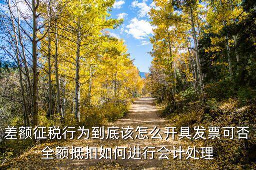 差額征稅如何開專票，差額征稅行為到底該怎么開具發(fā)票可否全額抵扣如何進(jìn)行會(huì)計(jì)處理