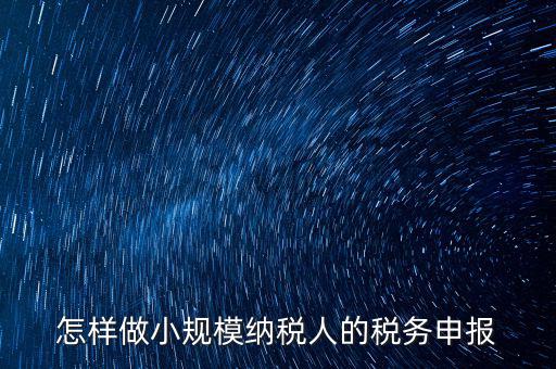 小規(guī)模納稅人水利基金如何申報(bào)，怎樣做小規(guī)模納稅人的稅務(wù)申報(bào)