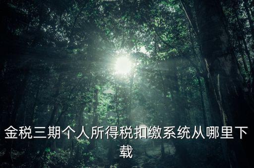 金三個稅申報系統(tǒng)如何下載，金稅三期個人所得稅扣繳系統(tǒng)從哪里下載