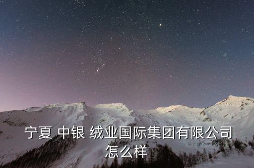 寧夏中銀絨業(yè)怎么樣,寧夏中銀絨業(yè)國際集團(tuán)有限公司恢復(fù)營(yíng)業(yè)