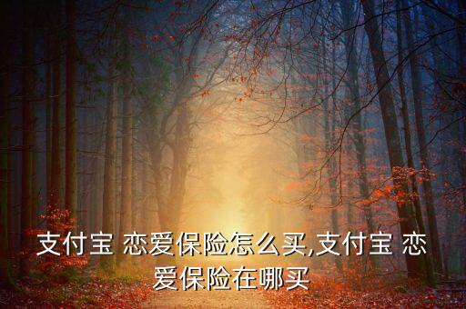 支付寶 戀愛(ài)保險(xiǎn)怎么買(mǎi),支付寶 戀愛(ài)保險(xiǎn)在哪買(mǎi)