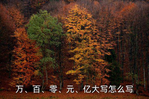 萬、百、零、元、億大寫怎么寫
