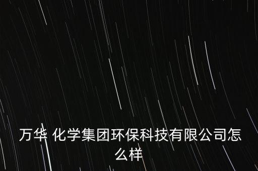  萬華 化學集團環(huán)?？萍加邢薰驹趺礃? class=