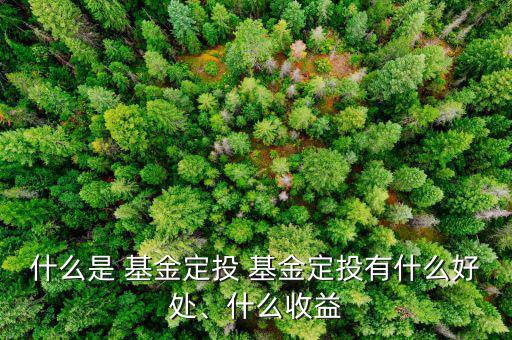 什么是 基金定投 基金定投有什么好處、什么收益