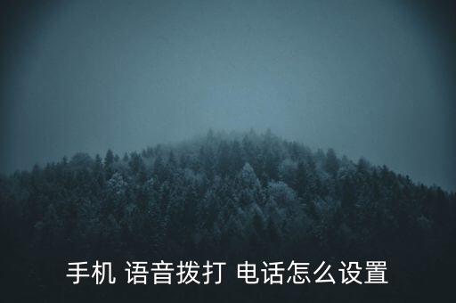 手機 語音撥打 電話怎么設置