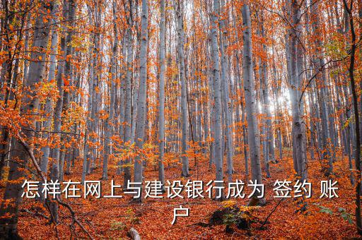 建行賬戶怎么簽約,如何申請開通個人網銀?