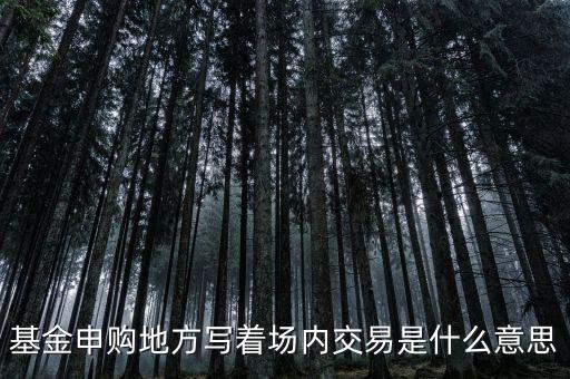 基金場內(nèi)交易是什么意思，什么是基金場內(nèi)交易