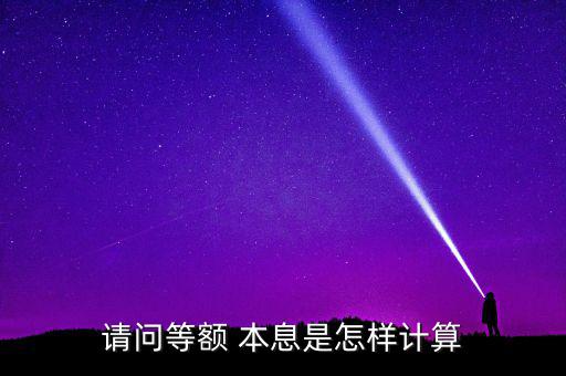 請問等額 本息是怎樣計(jì)算