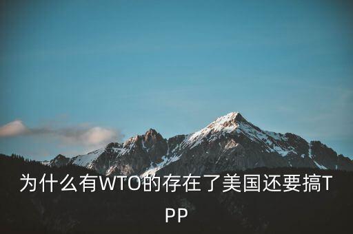 為什么有WTO還會(huì)產(chǎn)生tpp，為什么有WTO的存在了美國(guó)還要搞TPP