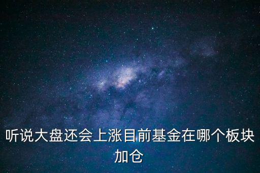 聽說大盤還會(huì)上漲目前基金在哪個(gè)板塊加倉