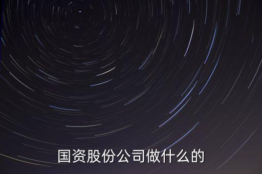 國資公司是做什么的，國資股份公司做什么的