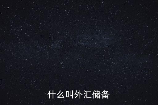 什么叫做外匯儲備，什么叫外匯儲備
