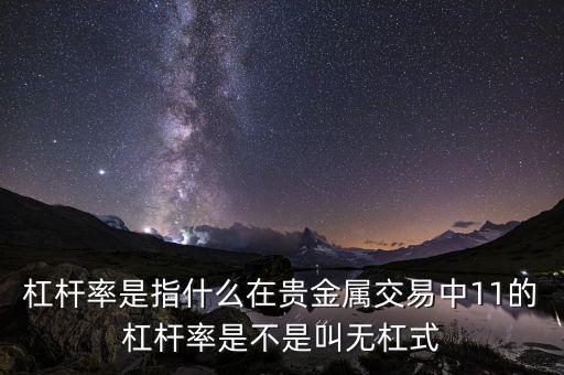 杠桿率是什么意思，桿杠率的詳細解釋