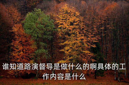 上證路演中心干什么的，誰知道路演督導(dǎo)是做什么的啊具體的工作內(nèi)容是什么