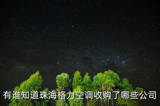 有誰知道珠海格力空調(diào)收購(gòu)了哪些公司