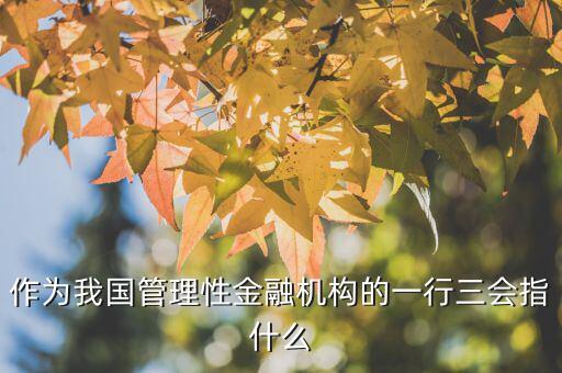 一行三會(huì)一局是指什么，作為我國管理性金融機(jī)構(gòu)的一行三會(huì)指什么