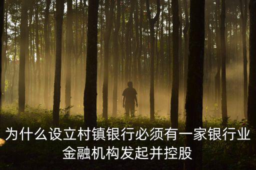 為什么設立村鎮(zhèn)銀行必須有一家銀行業(yè)金融機構發(fā)起并控股