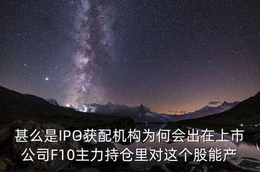 ipo獲配機構(gòu)什么意思，ipo配售是什么意思