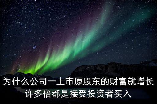 財(cái)富公司為什么這么多，為什么公司一上市原股東的財(cái)富就增長(zhǎng)許多倍都是接受投資者買入