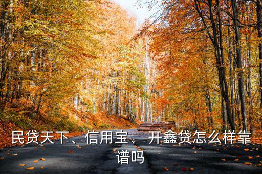 民貸天下、信用寶、 開鑫貸怎么樣靠譜嗎