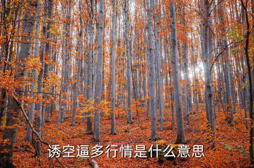誘多行情是什么，誘空逼多行情是什么意思