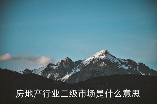 什么是二級行業(yè)，會計中所說的一級二級市場是指什么