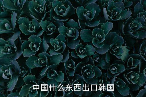中國向韓國出口什么，中國都向韓國出口哪些呢