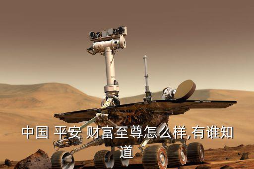 中國(guó) 平安 財(cái)富至尊怎么樣,有誰知道