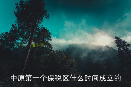 新泰保稅區(qū)什么時(shí)間投建，中原第一個(gè)保稅區(qū)什么時(shí)間成立的