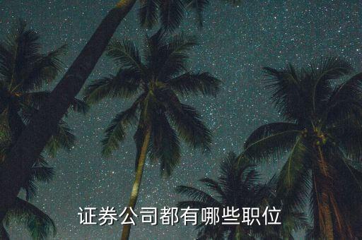 證券公司工會(huì)主席是什么職務(wù)，證券公司都有哪些職位 每個(gè)職位都是做什么的