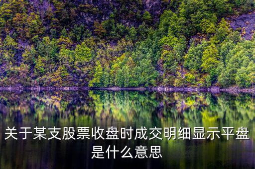 關于某支股票收盤時成交明細顯示平盤是什么意思