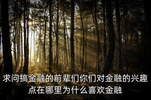 求問搞金融的前輩們你們對金融的興趣點(diǎn)在哪里為什么喜歡金融