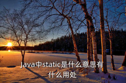 中翌靜態(tài)是什么，Java中static是什么意思有什么用處