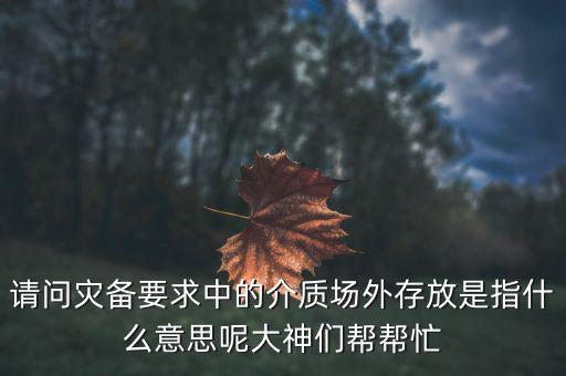 場(chǎng)外配置是什么意思，請(qǐng)問災(zāi)備要求中的介質(zhì)場(chǎng)外存放是指什么意思呢大神們幫幫忙