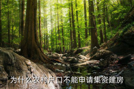 為什么現(xiàn)在不能集資，為什么農(nóng)村戶口不能申請(qǐng)集資建房