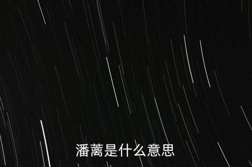 背蘺是什么意思，潘蘺是什么意思