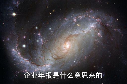 什么是企業(yè)年度報(bào)告，企業(yè)年報(bào)是什么意思來(lái)的